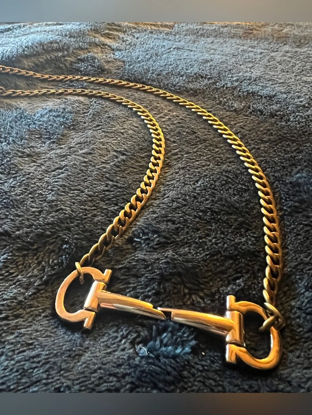 Men’s Ferragamo Horsebit Hardware Necklace | Two-tone Silver & Bronze 25” Chain